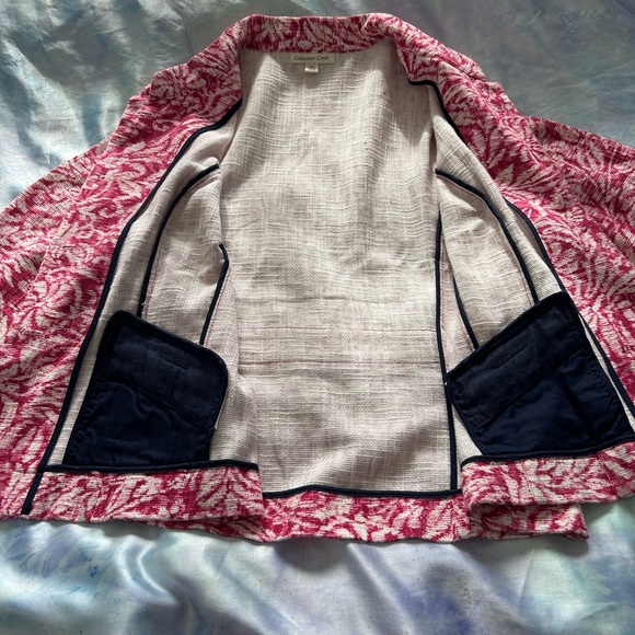 NEW Coldwater Creek 18w cotton/rayon linen look Jacket in rose pattern. - Picture 6 of 6
